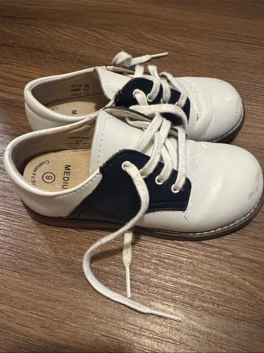 Navy and white Footmates